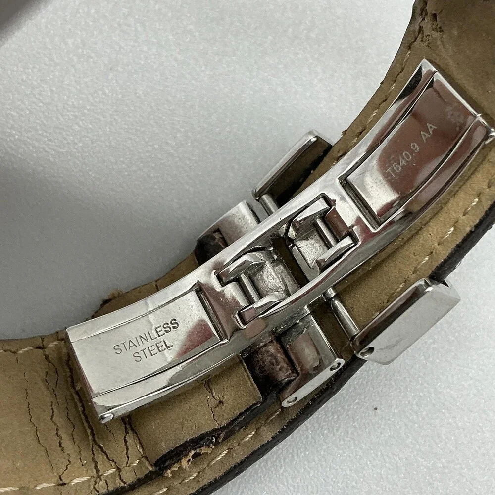 Tissot Men Watch 37mm Brown Dial Brown Leather Swiss Date T005.510.A New Battery